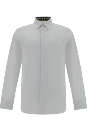 Burberry Casual Shirts, male, , L, Embroidered Logo Slim Fit Casual Shirt
