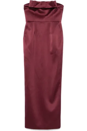 Ilkyaz Ozel Midi Dresses, female, , S, Bordeaux Dresses Collection