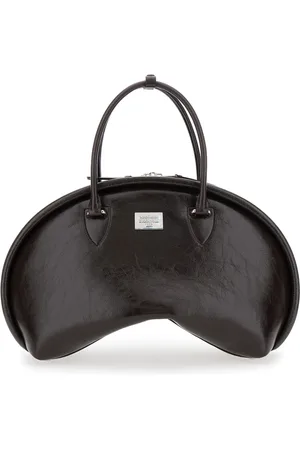 Acne Studios Handbags, female, , ONE SIZE, Leather Handbag with Logo Plaque
