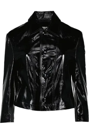 Ami Leather Jackets, female, , S, Vinyl Jacket with Classic Collar