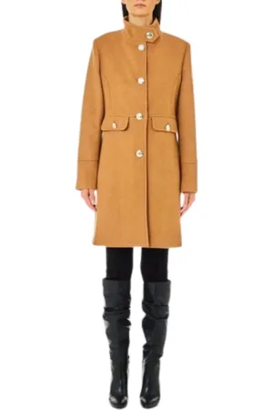 Liu Jo Single-Breasted Coats, female, , 2XS, Basic Camel Coat