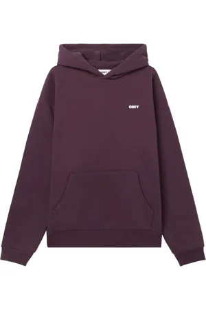 Obey Hoodies, male, , M, Purple Cotton Hoodie with Embroidered Logo