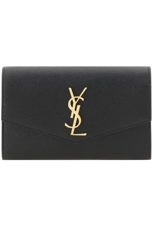 Saint Laurent Red Quilted Chain Wallet with Tassle