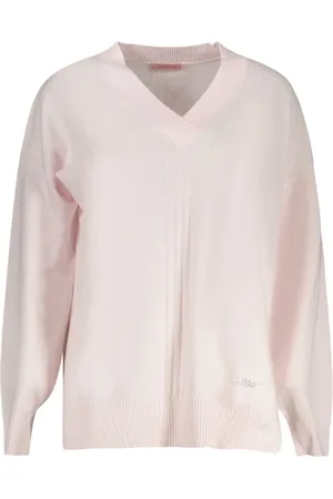 Guess V-neck Knitwear, female, , M, Rosa Cotton Pullover
