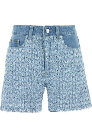 Stella McCartney Denim Shorts, female, , W26, Mid-Rise Denim Bouclé Shorts
