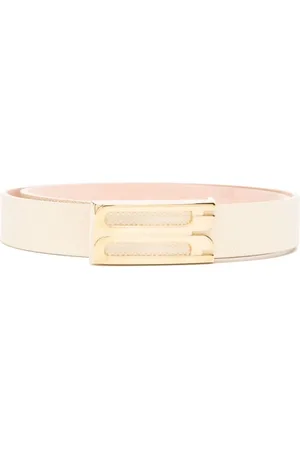 Victoria Beckham Belts, female, , 80 CM, Leather Belt with Gold Buckle
