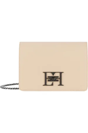 Elisabetta Franchi Cross Body Bags, female, , ONE SIZE, Cream Shoulder Bag with Chain Strap
