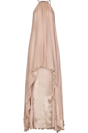 AMEN Pink Silk Chiffon Asymmetric Dress
