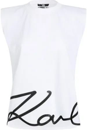 Karl Lagerfeld Sleeveless Tops, female, , S, Top Con logo