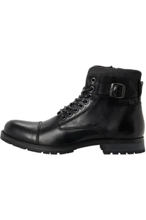 JACK & JONES Lace-up Boots, male, , 7 UK, Anthracite Leather High Boots