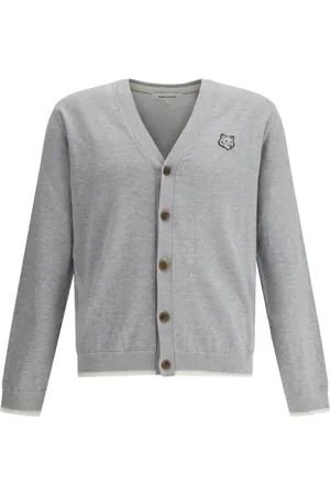 Maison Kitsuné Cardigans, male, , XL, Logoed Cardigan with Front Button Closure