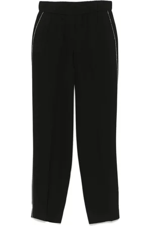 PESERICO SIGN Straight Trousers, female, , M, Beaded Trim Trousers