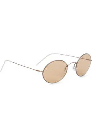Giorgio Armani Sunglasses, unisex, , ONE SIZE, Matte Bronze Round Sunglasses