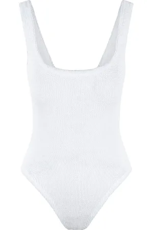 Hunza G One-piece, female, , ONE SIZE, Crinkle Square Neck One-Piece Swimsuit
