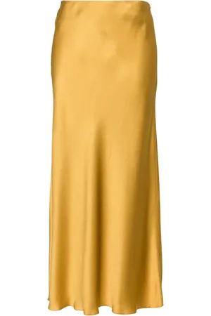 FORTE FORTE Midi Skirts, female, , L, Satin Slip Longuette Skirt