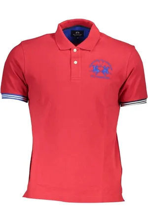 La Martina Polo Shirts, male, , XL, Short Sleeve Polo Shirt with Contrast Details and Embroidery