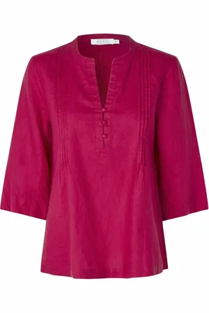 Masai Blouses, female, , XL, Linen Blouse with V-Neck