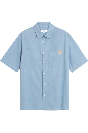 Maison Kitsuné Iconic Logo Patch Cotton Shirt