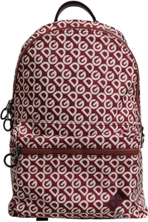 Dolce & Gabbana Red White DG Logo Print Backpack