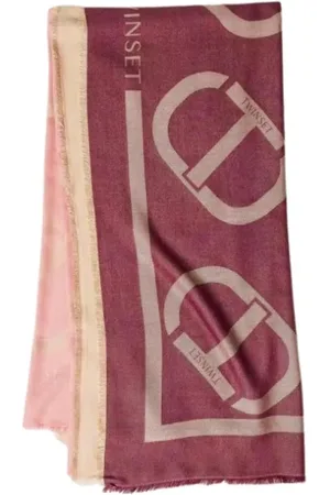 Twin-Set Winter Scarves, female, , ONE SIZE, Jacquard Logo Scarf in Pink