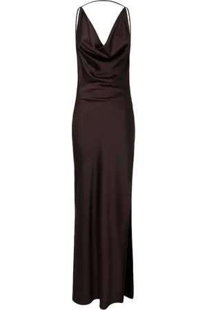 Andamane Satin Maxi Dress with Cowl Neck