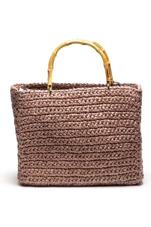 Chica London Tote Bags, female, , ONE SIZE, Wicker Shopper Bag with Bamboo Handle