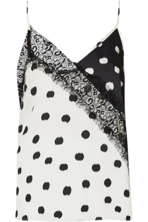 Liu Jo Sleeveless Tops, female, , S, Polka Dot Tank Top with Fringes