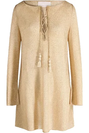 CIRCUS HOTEL Short Dresses, female, , S, Sequin Long Sleeve Mini Dress