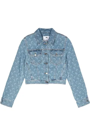 Marine Serre Denim Jackets, female, , S, Crescent Moon Denim Jacket