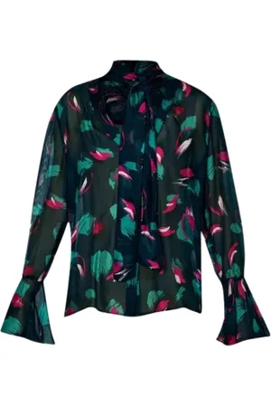 Liu Jo Shirts, female, , L, Blue V-neck blouse with ruffles