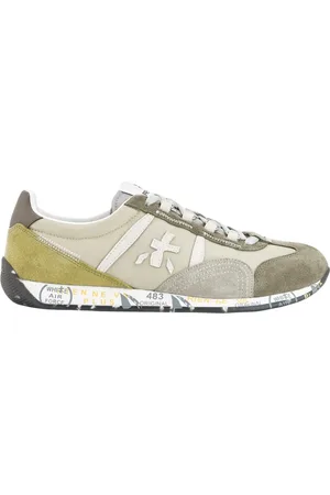 Premiata Beige Trainers with Yellow Details