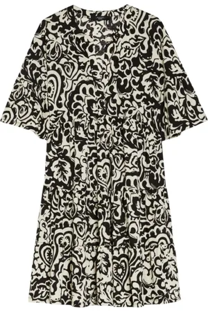 Max Mara Ely Kaftan Dress Black White