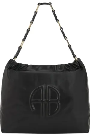 ANINE BING Leather Shoulder Bag with Gold Hardware