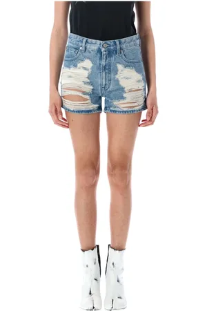 Maison Margiela Denim Shorts, female, , W27, Ripped Denim Bermuda Shorts