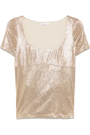 Patrizia Pepe Blouses, female, , XS, Shiny Gold Tee