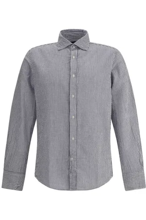 DEPERLU Striped Seersucker Shirt