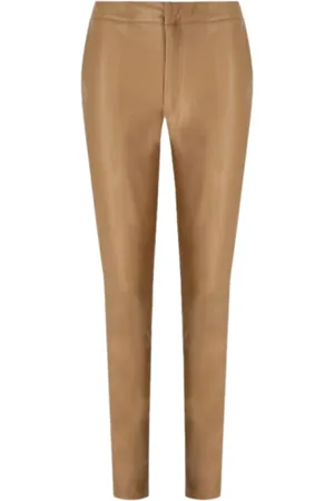 Twin-Set Beige Skinny Eco-Leather Trousers