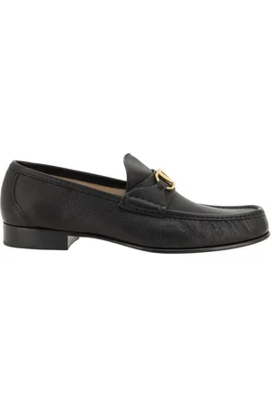 VALENTINO GARAVANI Loafers, male, , 5 UK, Modern Leather Loafers with VLogo Plaque