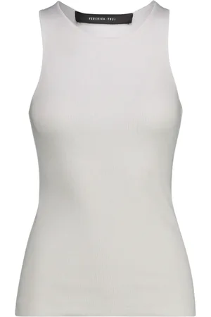 FEDERICA TOSI Sleeveless Tops, female, , M, Ribbed cotton jersey tank top