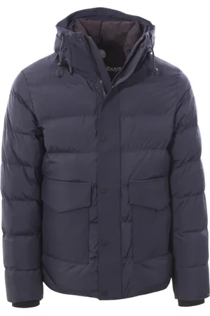 PEOPLE OF SHIBUYA Winter Jackets, male, , XL, Navy Polyester Jacket with Hood