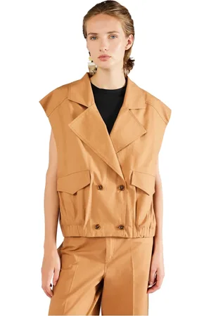 ERIKA CAVALLINI Vests, female, , XS, Cotton double-breasted vest with wide lapels