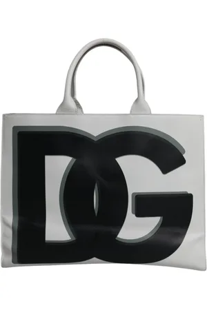 Dolce & Gabbana Tote Bags, female, , ONE SIZE, White Logo Print DG Daily Tote Bag