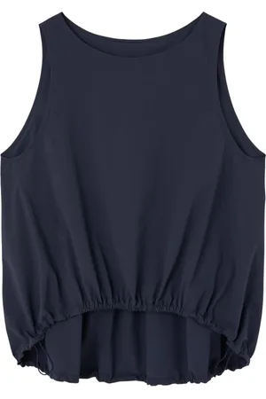 HERNO Sleeveless Tops, female, , XS, Navy Top with Wing Sleeves