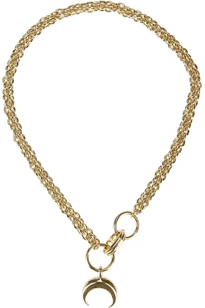 Marine Serre Necklaces, female, , ONE SIZE, Gold Plated Charm Necklace