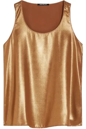 pennyblack Sleeveless Tops, female, , S, Twill fluid Valreas top in Tobacco