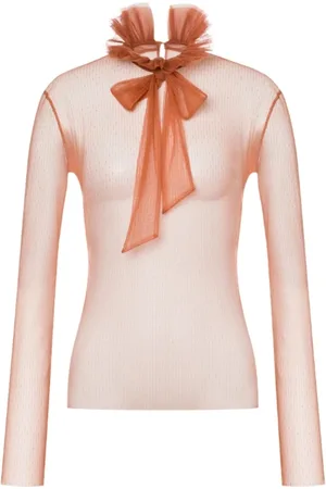 Serafini Blouses, female, , M, Tulle blouse with polka dots