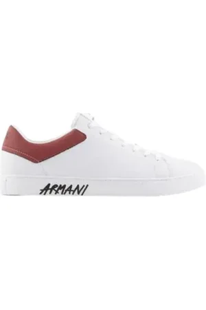 Armani Exchange Sneakers, male, , 9 UK, Red Trainers Basic Round Toe