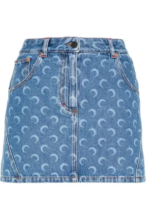 Marine Serre Denim Skirts, female, , XS, Clear Skirt Elegant Style