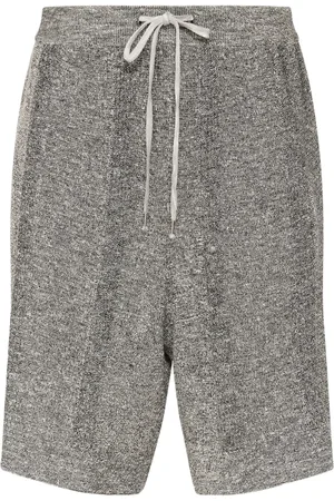 Maison Margiela Casual Shorts, male, , L, Grey Linen Blend Knee-Length Shorts