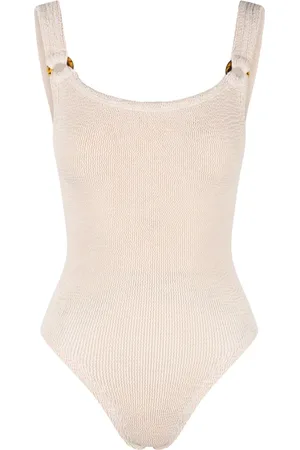 Hunza G One-piece, female, , ONE SIZE, Crinkle One-Piece Swimsuit with Tortoiseshell Details
